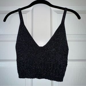 ALL SAINTS Black Glitter Top